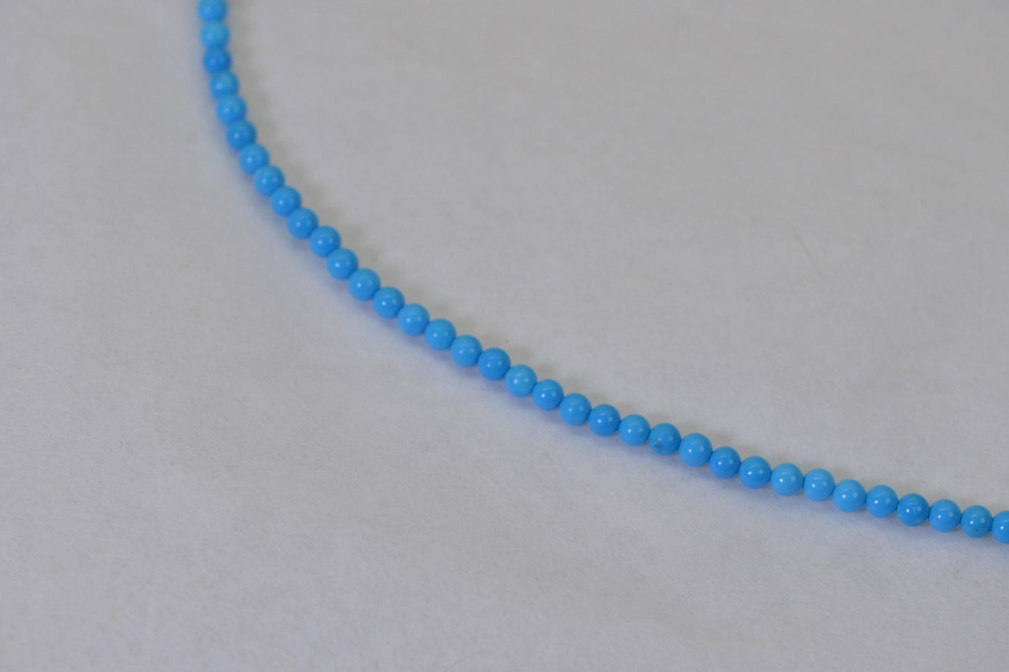 Sleeping Beauty Turquoise Choker: Sterling Silver Round Tiny 3mm  Bead Necklace