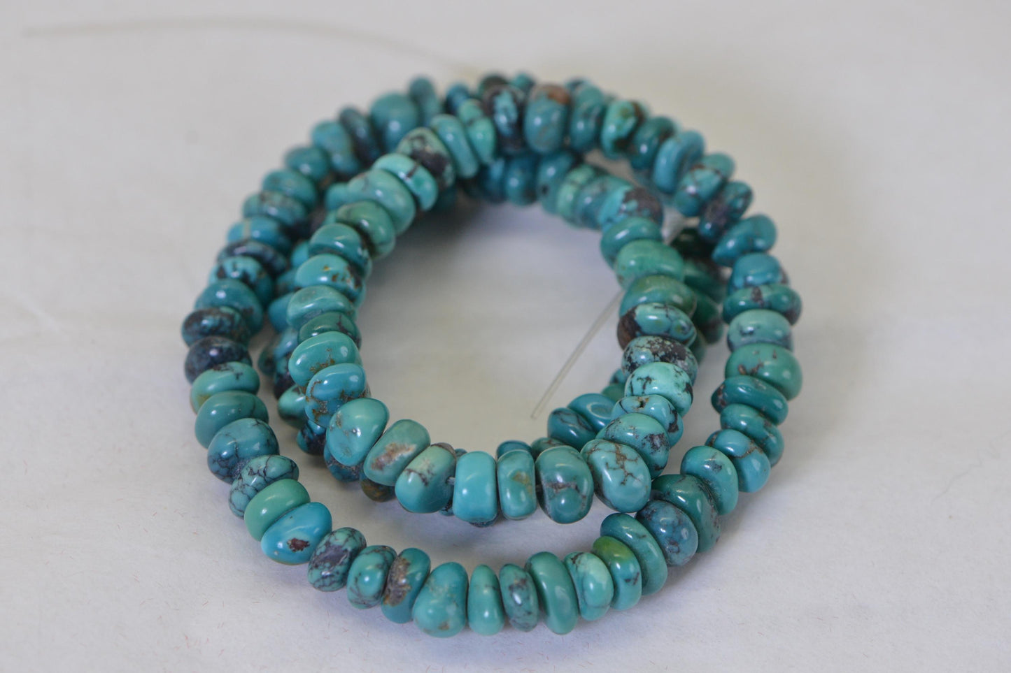 Kingman Turquoise Nugget Beads: Arizona Blue-Green Gemstone Strand