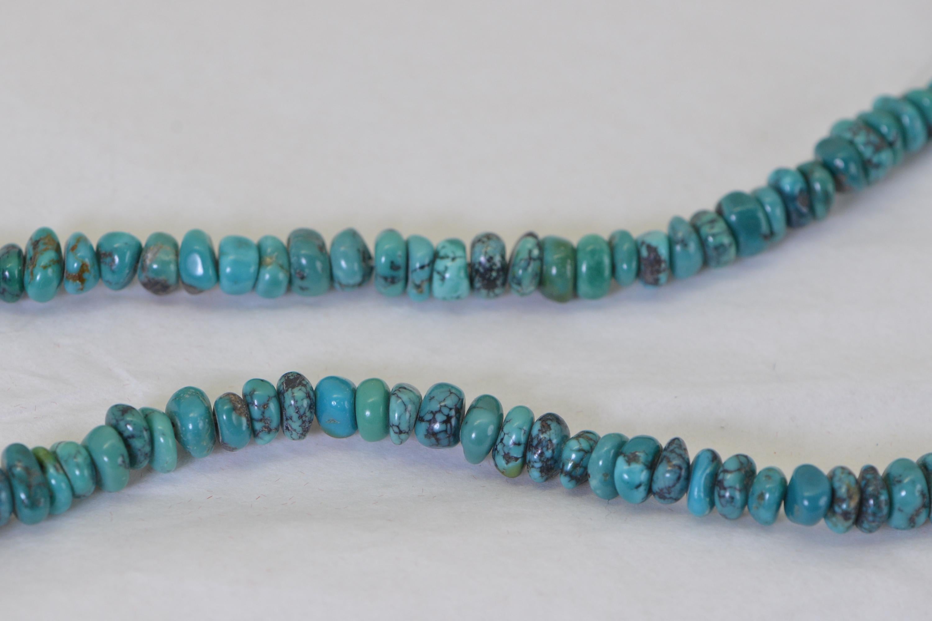Kingman Turquoise Nugget Beads: Arizona Blue-Green Gemstone Strand