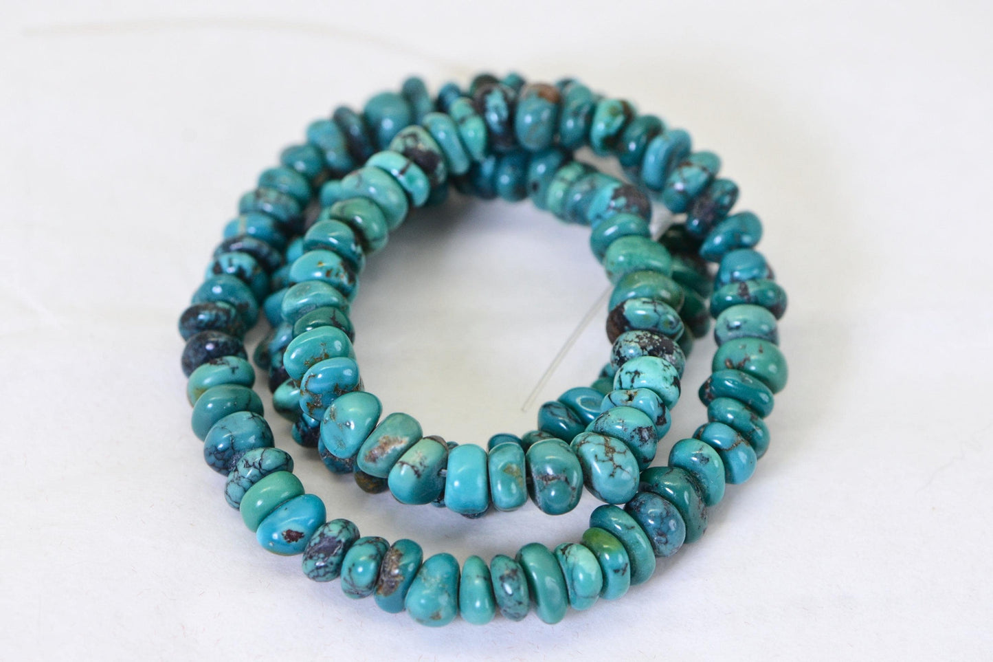 Kingman Turquoise Nugget Beads: Arizona Blue-Green Gemstone Strand