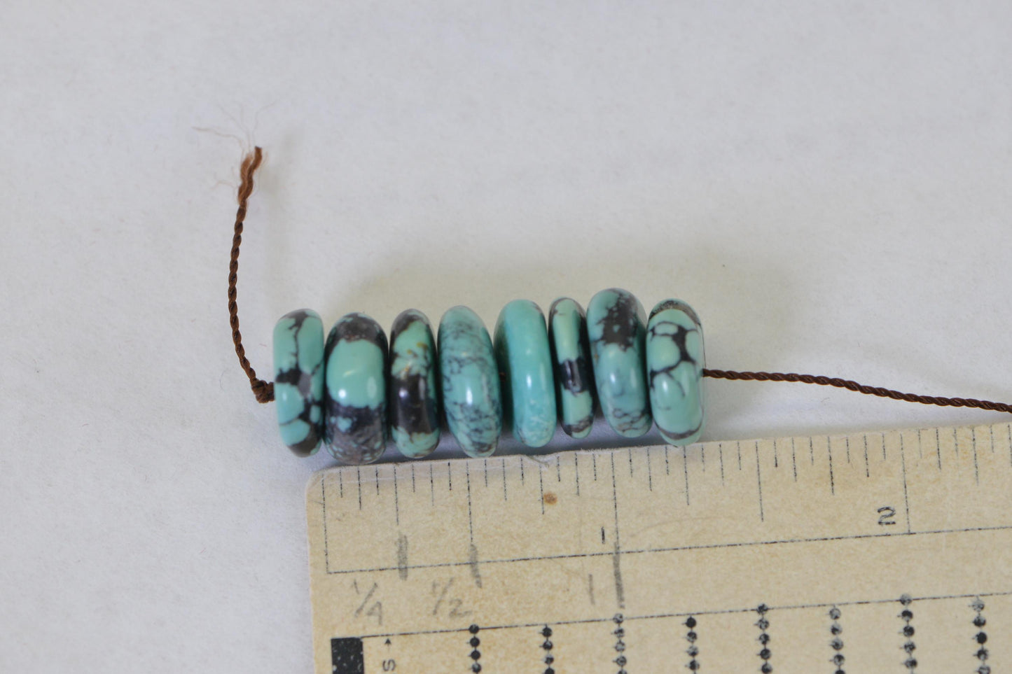 Nevada Spider Web Turquoise Beads: Rondelle Disc Jewelry Making Supplies