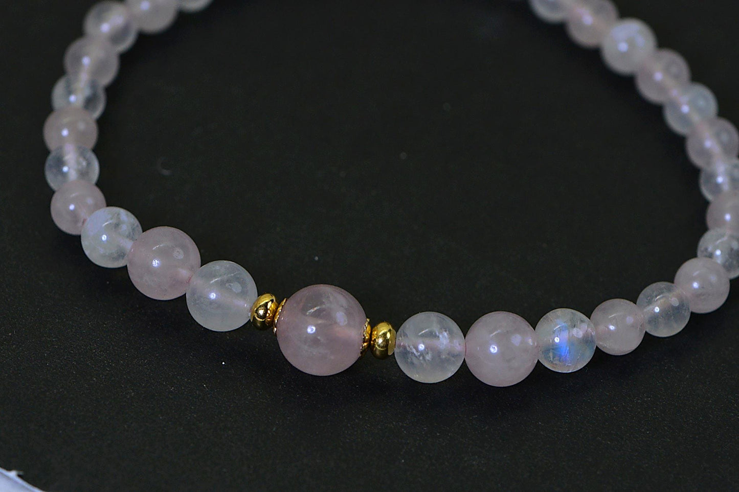 Natural Moonstone and Rose Quartz Bracelet Crystal Healing