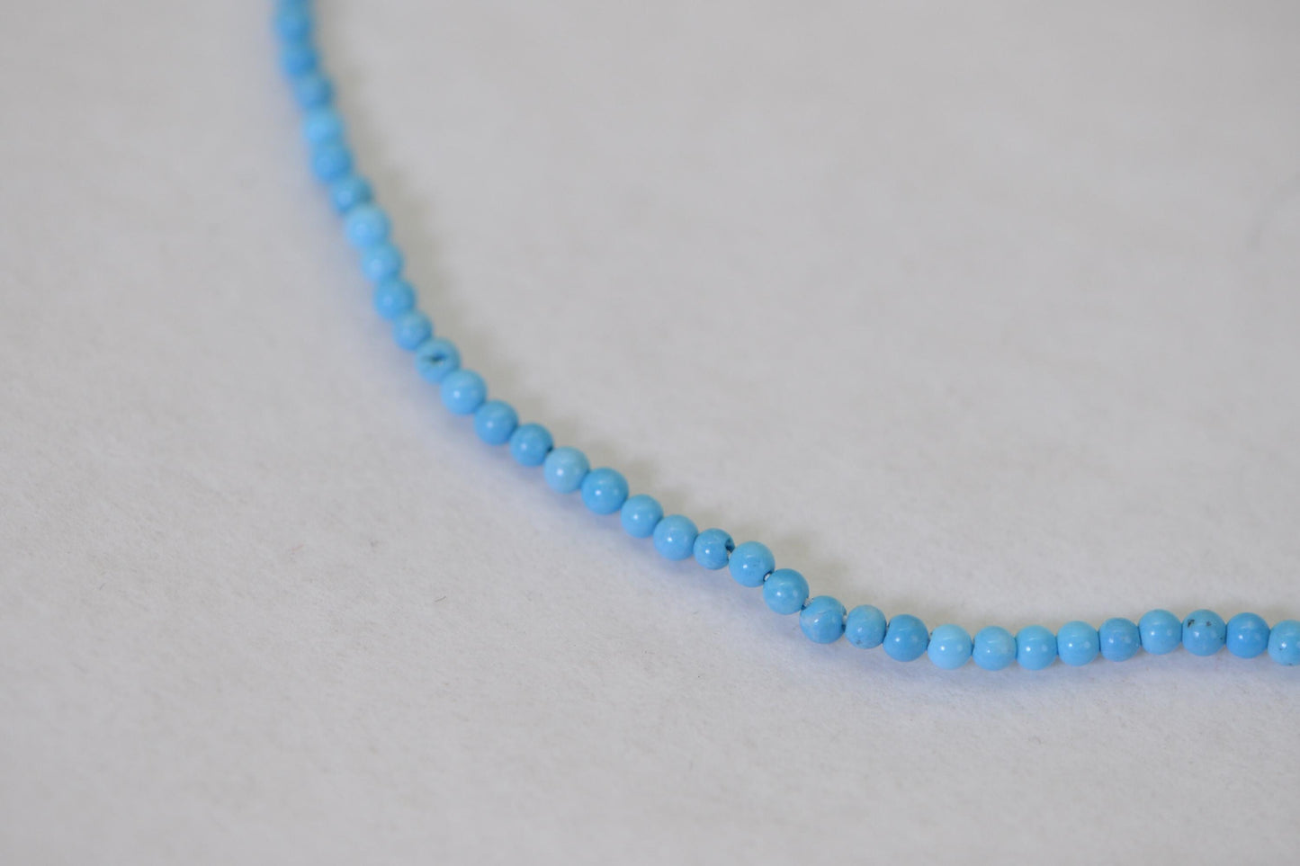 Custom order - 2mm Sleeping Beauty Turquoise Choker:14K GF clasp  Bead Necklace