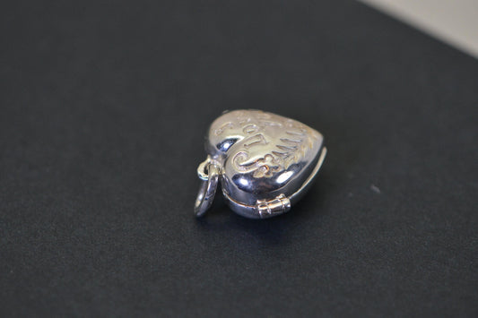 Sterling Silver Heart Locket Charm, Engraved I Love You, Romantic Gift for Her, Love Jewelry, Bracelet Charm