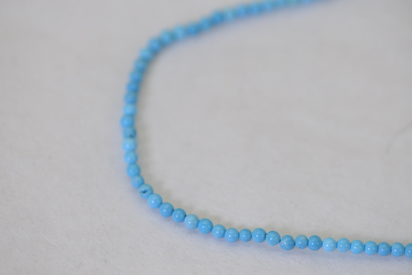 Custom order - 2mm Sleeping Beauty Turquoise Choker:14K GF clasp  Bead Necklace