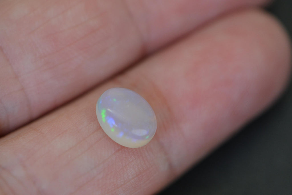 Australian Solid Crystal Opal 1.10 Ct Natural Oval Opal Cabochon 8x6mm Untreated Loose Gemstone Blue Green Orange Flash