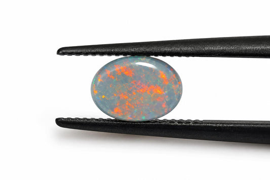 Australian White Opal Cabochon Pair: 7x5mm Oval Gemstones Two Stone