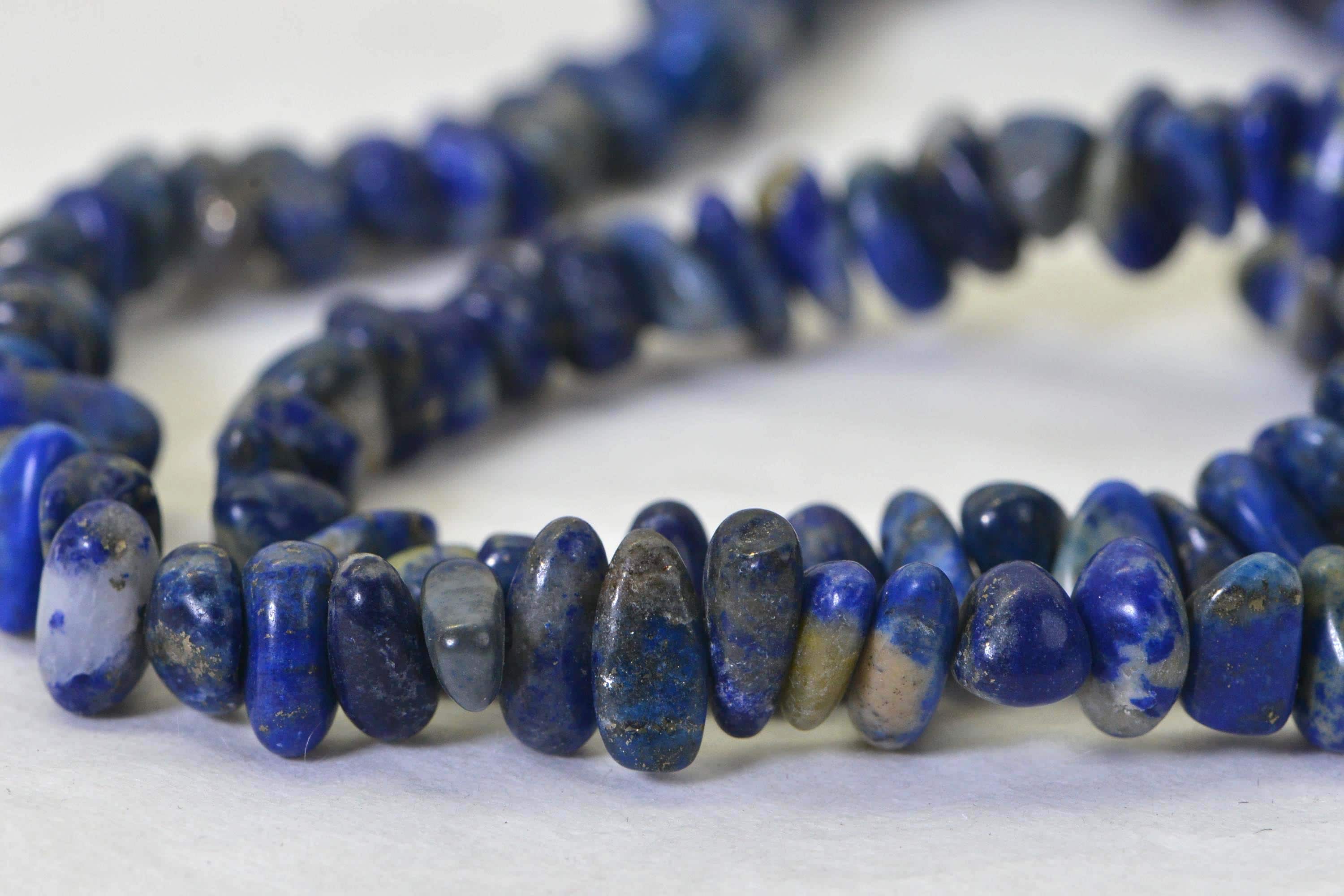 Royal Blue Lapis Lazuli Nugget Strand: Jewelry Making Supplies