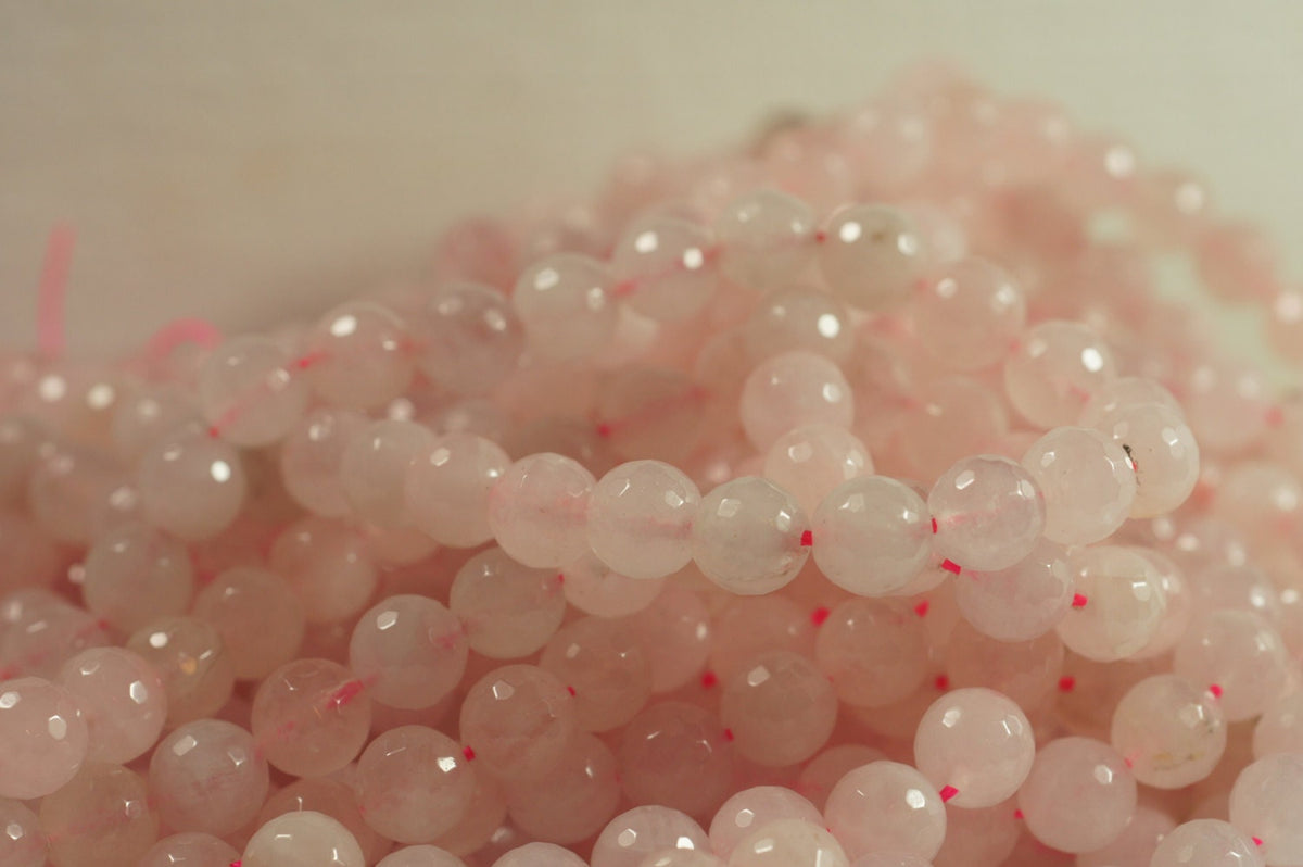Rose Quartz Faceted  Beads 10mm Natural Gemstone Beads Jewelry Making Supplies