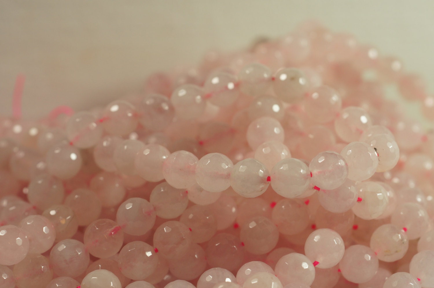 Rose Quartz Faceted  Beads 10mm Natural Gemstone Beads Jewelry Making Supplies