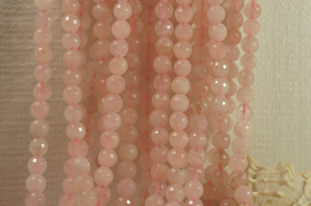 Rose Quartz Faceted  Beads 10mm Natural Gemstone Beads Jewelry Making Supplies