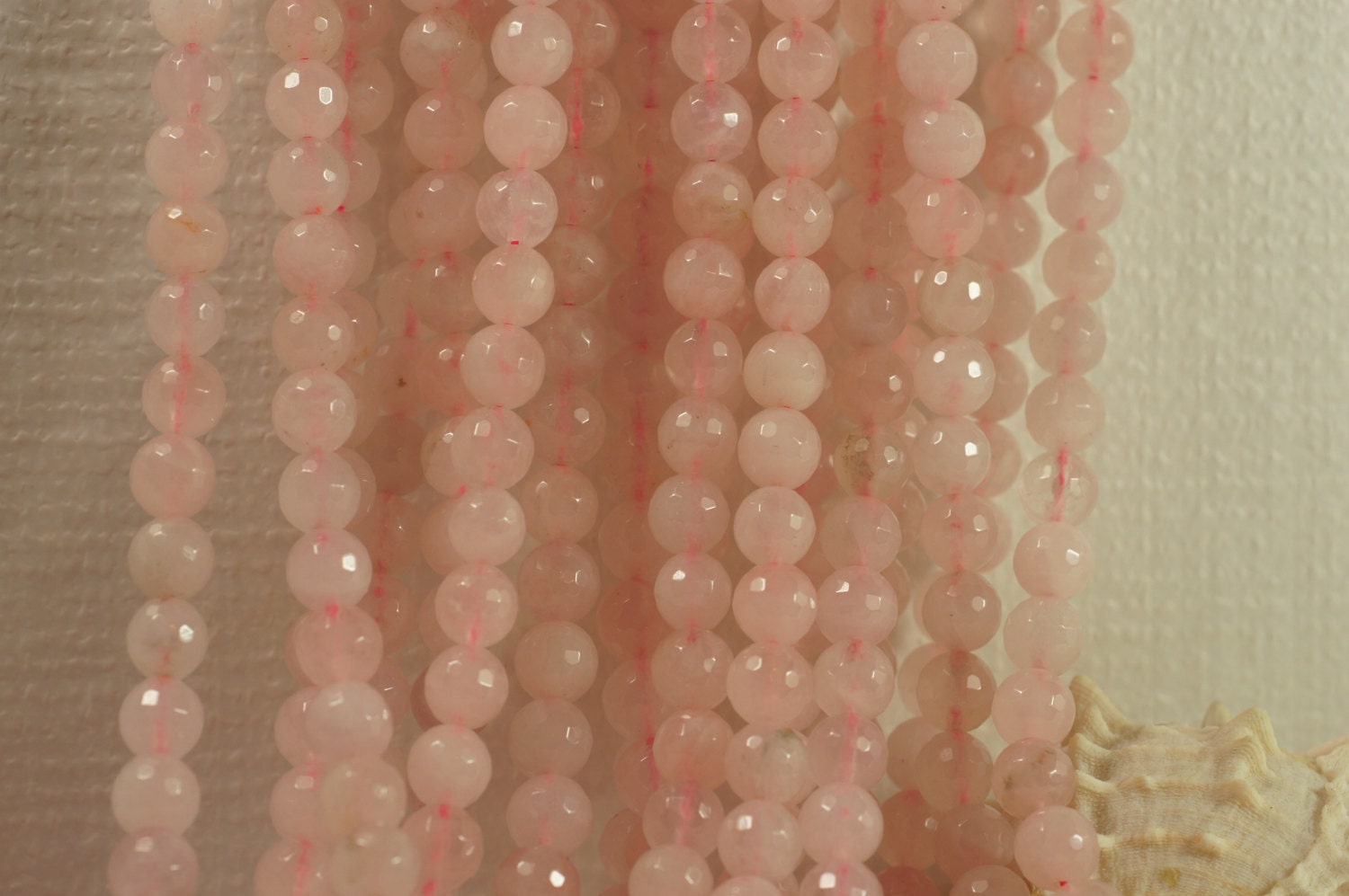 Rose Quartz Faceted  Beads 10mm Natural Gemstone Beads Jewelry Making Supplies