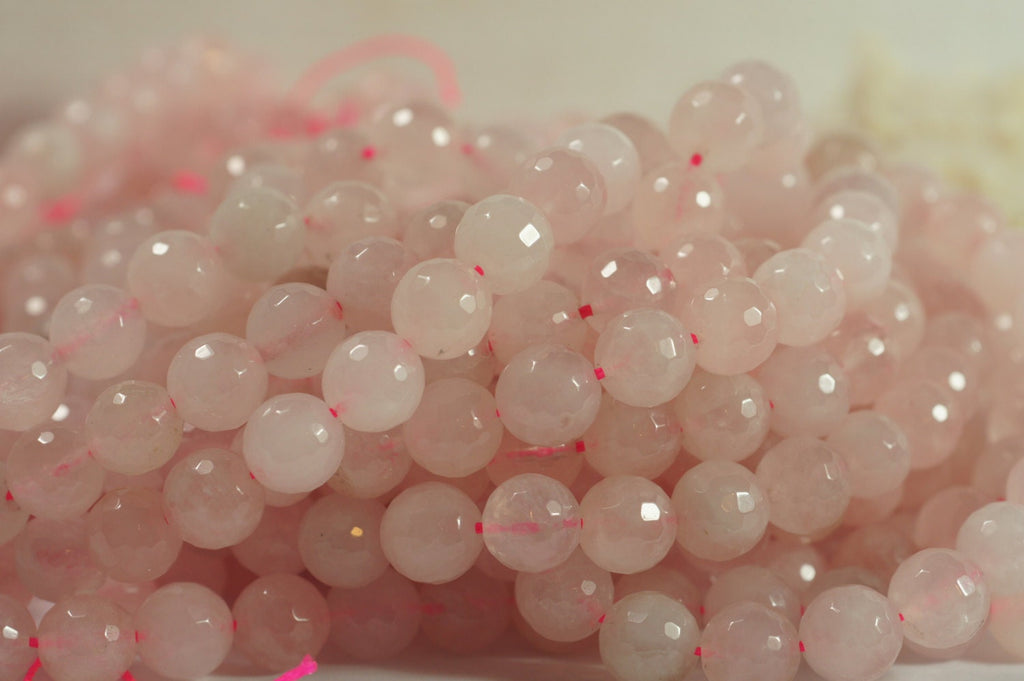Rose Quartz Faceted  Beads 10mm Natural Gemstone Beads Jewelry Making Supplies