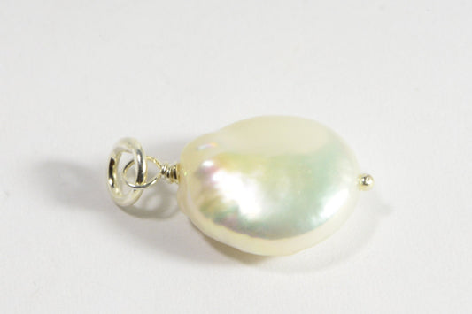Pearl Pendant wire wrapped sterling silver Add Dangle