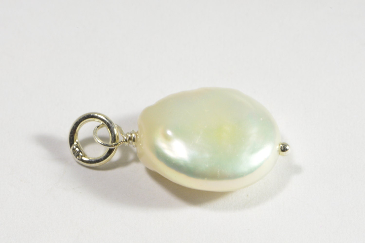 Pearl Pendant wire wrapped sterling silver Add Dangle