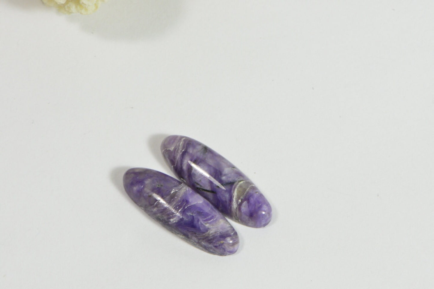 Charoite Cabochon mached pairs long oval cab Hand Cut Natural Gemstone Cabochon