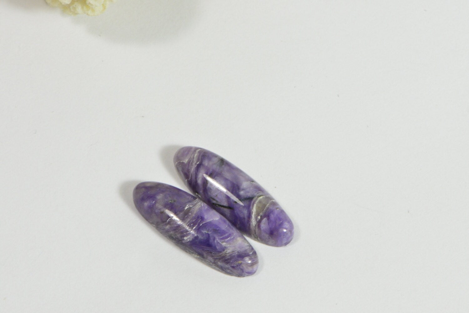 Charoite Cabochon mached pairs long oval cab Hand Cut Natural Gemstone Cabochon