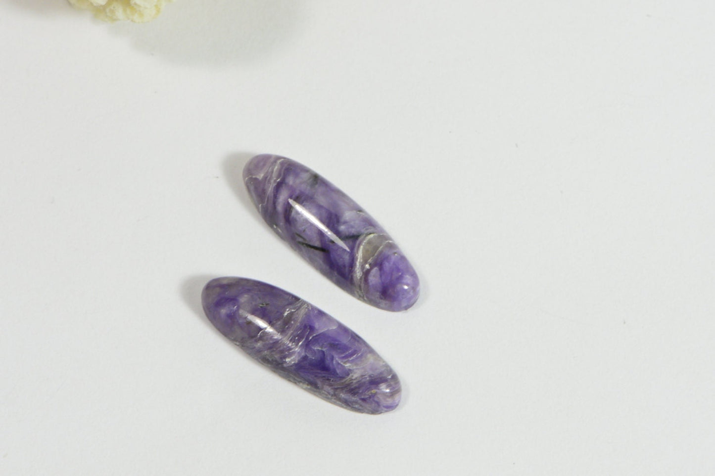 Charoite Cabochon mached pairs long oval cab Hand Cut Natural Gemstone Cabochon