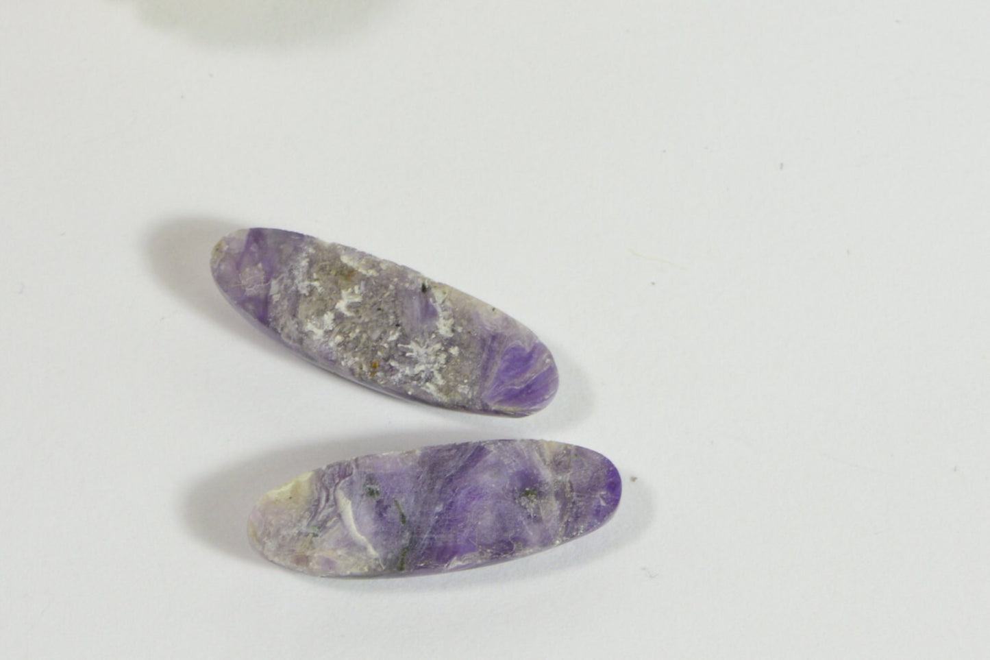 Charoite Cabochon mached pairs long oval cab Hand Cut Natural Gemstone Cabochon