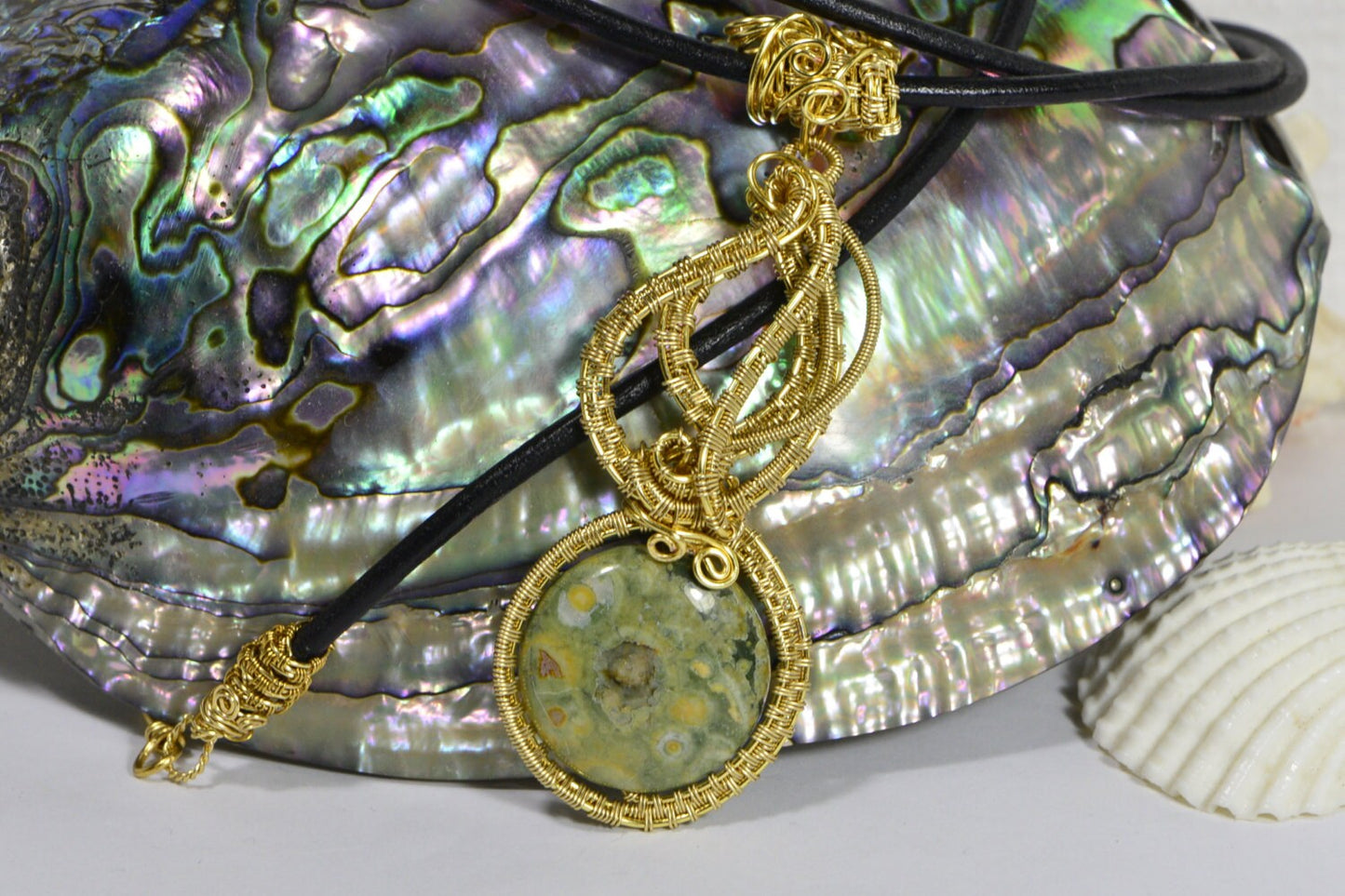 Rainforest Jasper Wire wrapped Pendant