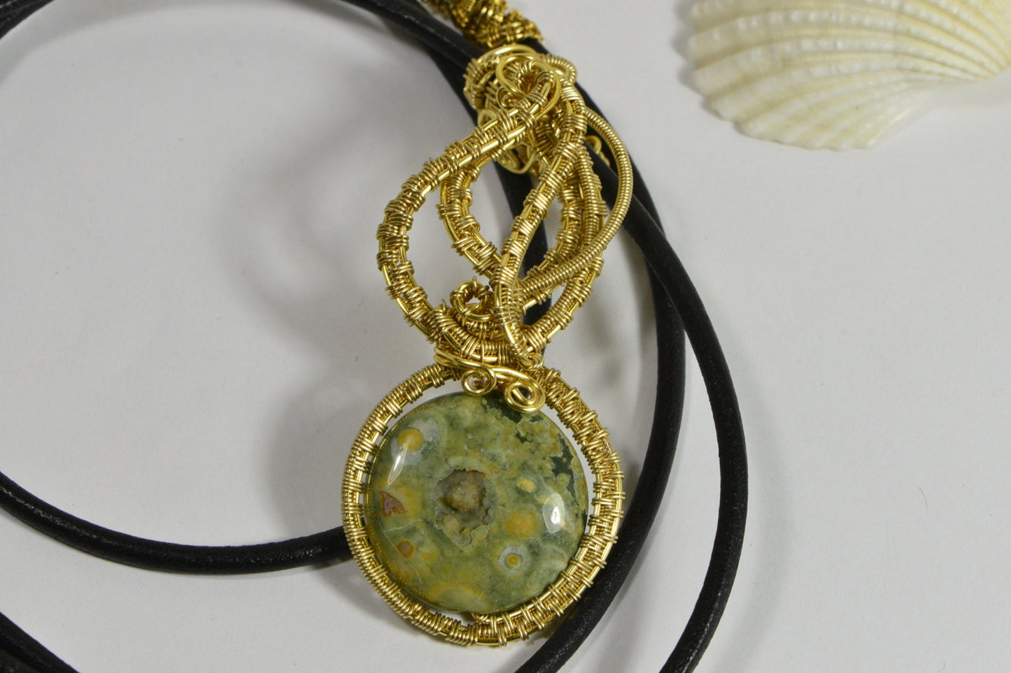 Rainforest Jasper Wire wrapped Pendant