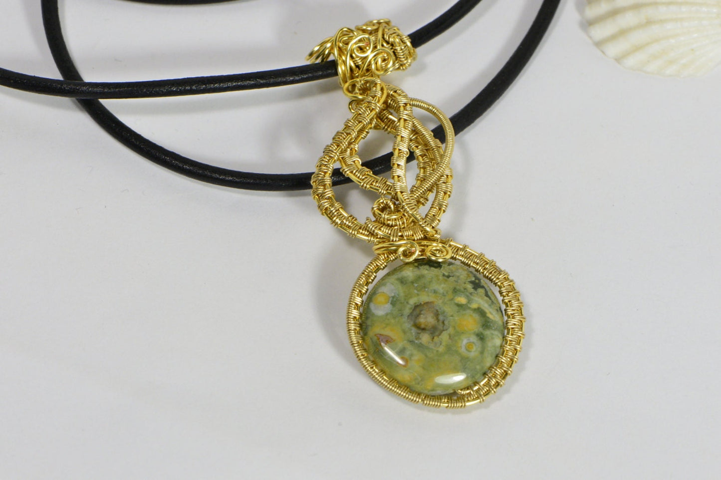 Rainforest Jasper Wire wrapped Pendant