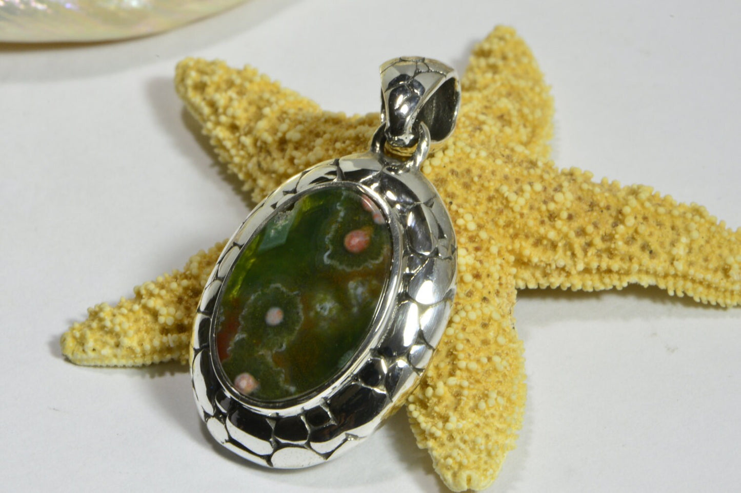 Ocean Jasper Pendant Handmade Jewelry Sterling Silver Jewelry
