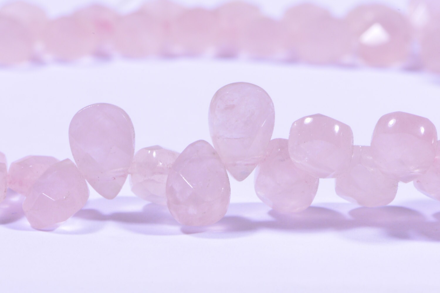 Faceted Rose Quartz Teardrop Beads: Natural Gemstone Jewelry Making (11mm, 2pcs)