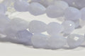 Faceted Blue Lace Agate Beads: Teardrop Gemstone, 9x6.5mm (4 Beads)