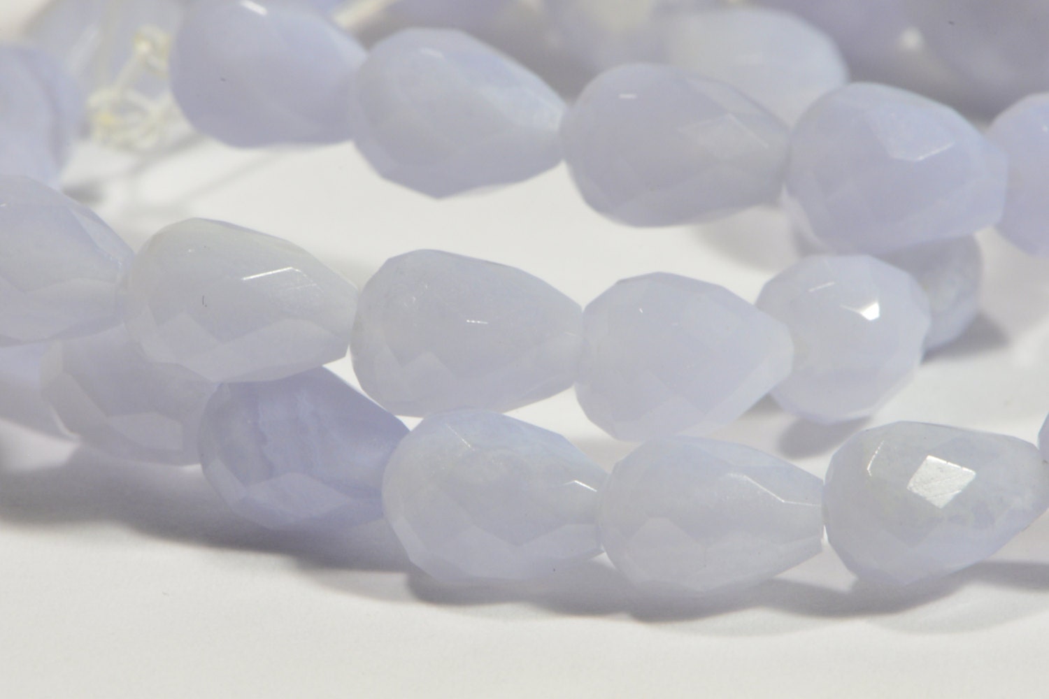 Natural Blue Lace Agate Faceted Teardrop  Gemstone  Beads Loose beads