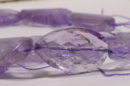 Large Light Amethyst Faceted Bead: Sterling Silver Connector