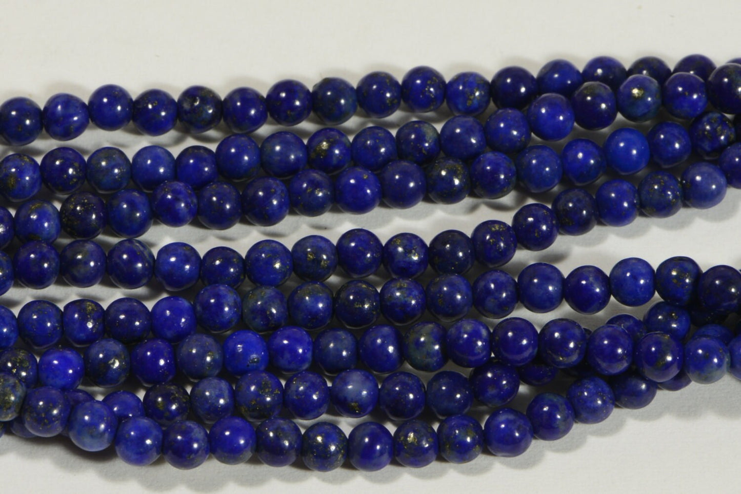 3mm Lapis Lazuli Beads: Small Round Cobalt Blue Gemstone (15.5" Strand)