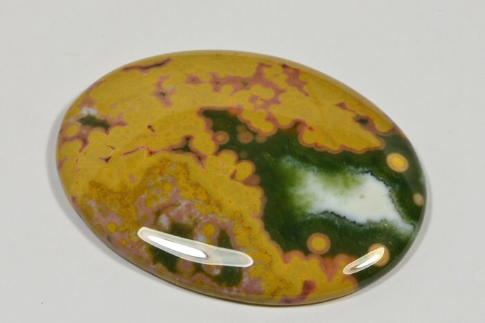 Ocean Jasper Cabochon: Madagascar Gemstone, Freeform Oval (47.3ct)