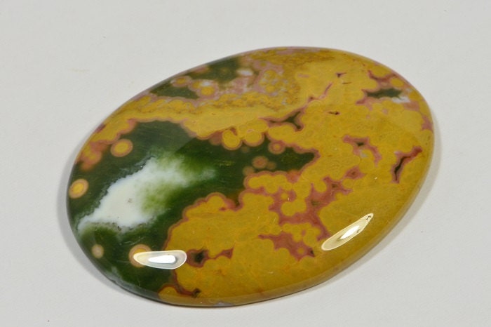 Ocean Jasper Cabochon: Madagascar Gemstone, Freeform Oval (47.3ct)