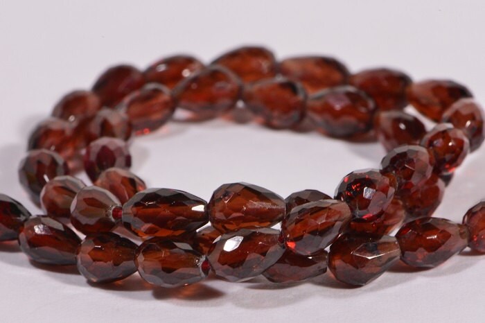 Red Garnet Faceted Teardrop Beads: AAA Gemstone Jewelry Making (3" Strand)