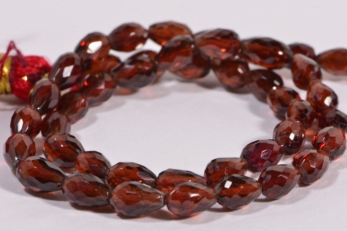 Red Garnet Faceted Teardrop Beads: AAA Gemstone Jewelry Making (3" Strand)