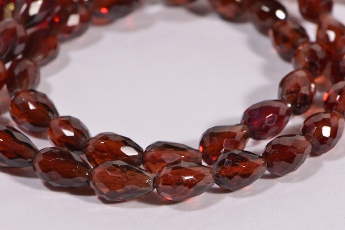 Red Garnet Faceted Teardrop Beads: AAA Gemstone Jewelry Making (3" Strand)