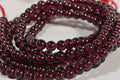 AAA Garnet Beads: 4mm Burgundy Red Gemstone, 8" Strand