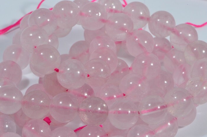 AAA Rose Quartz Beads: 10mm Round Gemstone, 15" Strand