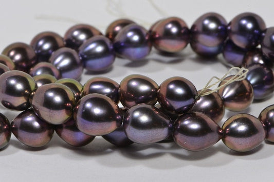 Brown Pearl 8.3mm 8" inch Strand Cultured Pearl Beads Jewelry Making Supplies
