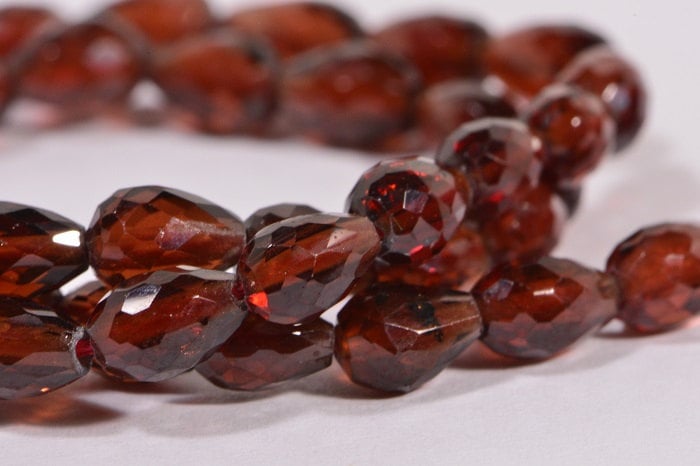 Red Garnet Faceted Teardrop Beads: AAA Gemstone Jewelry Making (3" Strand)