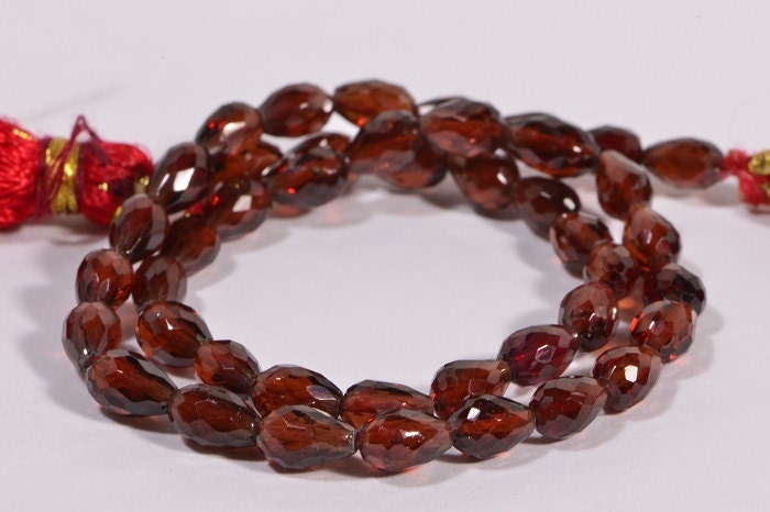 Red Garnet Faceted Teardrop Beads: AAA Gemstone Jewelry Making (3" Strand)