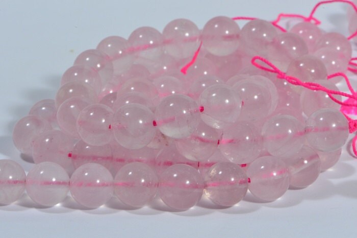 AAA Rose Quartz Beads: 10mm Round Gemstone, 15" Strand