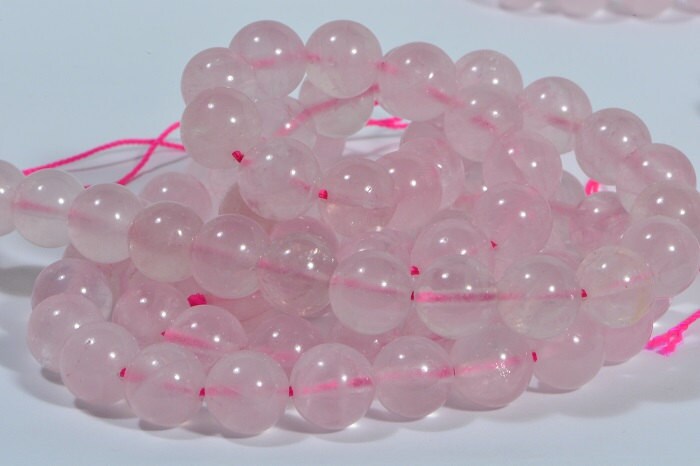 AAA Rose Quartz Beads: 10mm Round Gemstone, 15" Strand