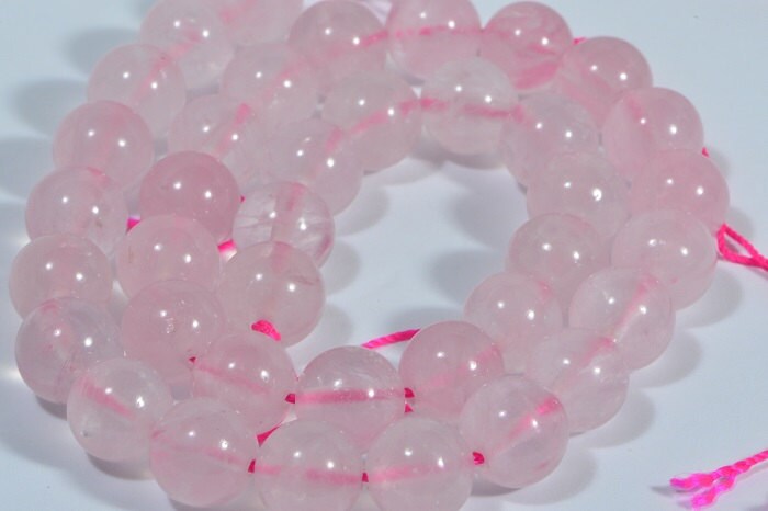AAA Rose Quartz Beads: 10mm Round Gemstone, 15" Strand