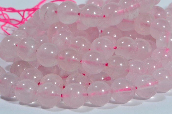 AAA Rose Quartz Beads: 10mm Round Gemstone, 15" Strand