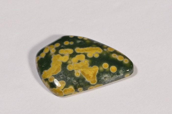 Ocean Jasper Cabochon: Green, Yellow, White Gemstone (24.6x16.5x4.5mm)