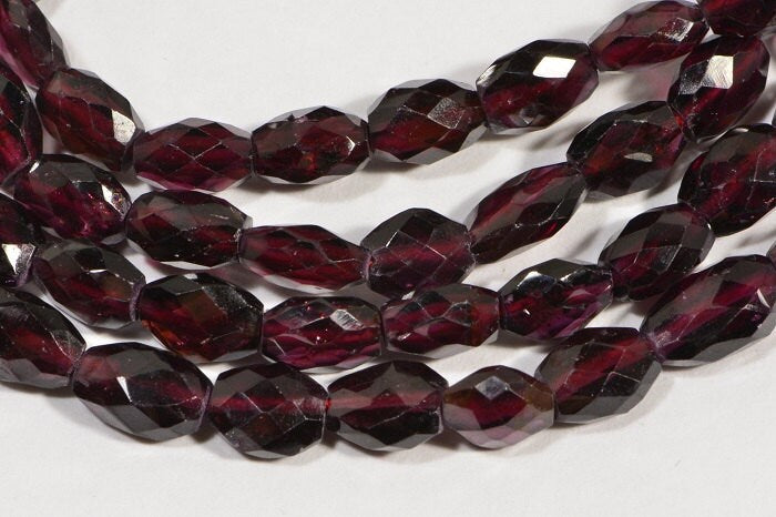 Faceted Garnet Beads: 6mm Teardrop Gemstone, 15" Strand