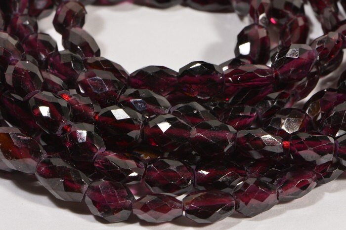 Faceted Garnet Beads: 6mm Teardrop Gemstone, 15" Strand