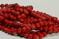 6mm Red Coral Round Beads: Jewelry Making Supplies, 16" Strand